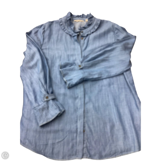 Blouse Long Sleeve By Soft Surroundings In Blue, Size: Xl