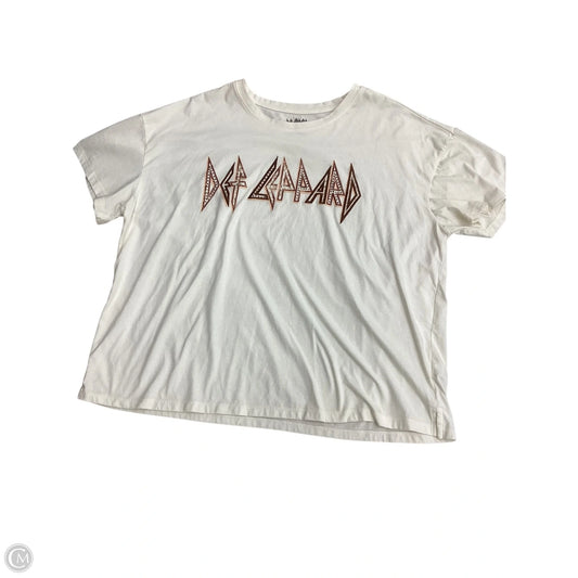 Top Short Sleeve By Clothes Mentor In Cream, Size: 2x