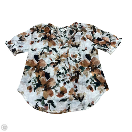 Blouse Short Sleeve By Cloth & Stone In Floral Print, Size: Xxs