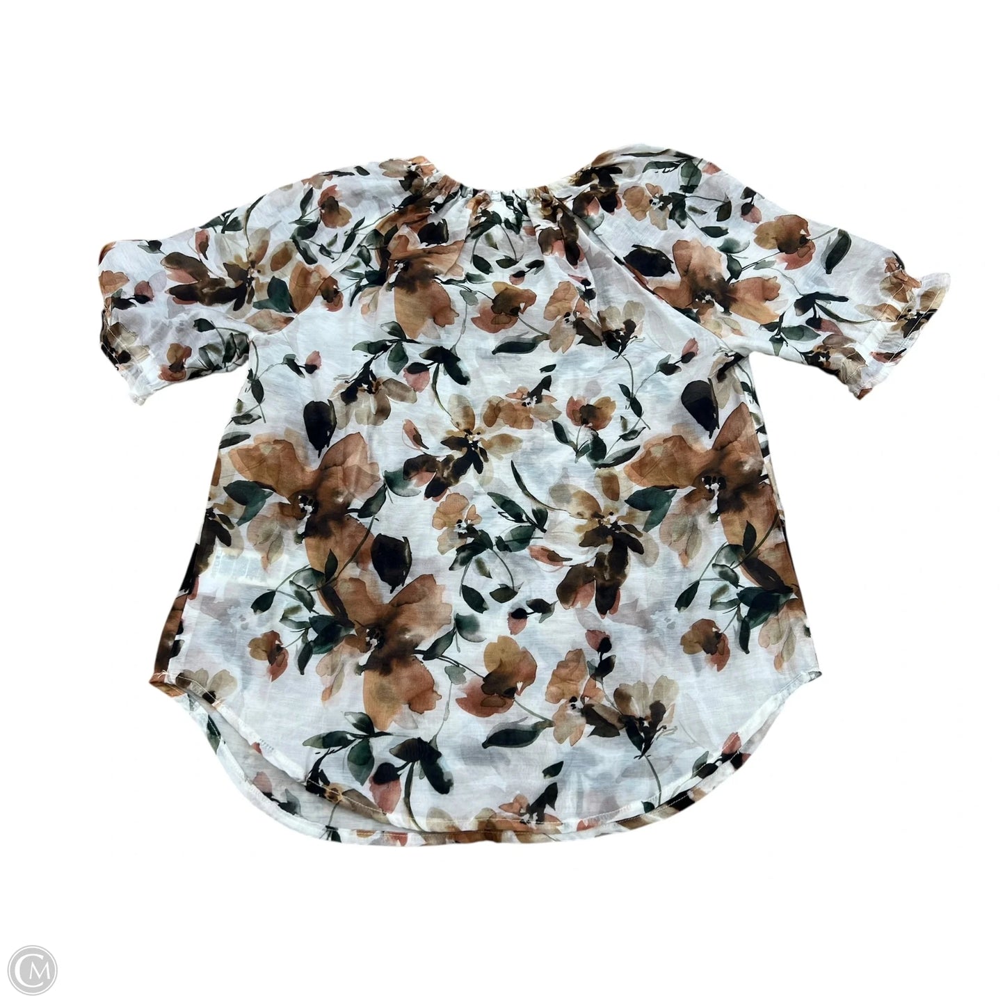 Blouse Short Sleeve By Cloth & Stone In Floral Print, Size: Xxs