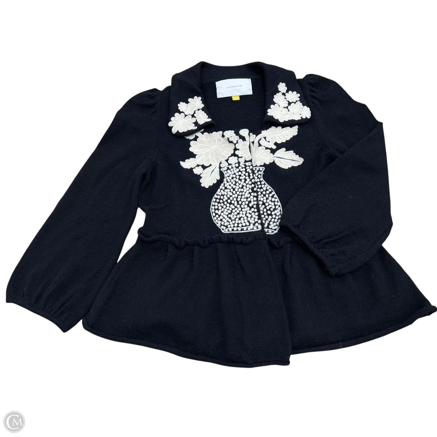 Sweater Cardigan By Leifsdottir In Black, Size: M