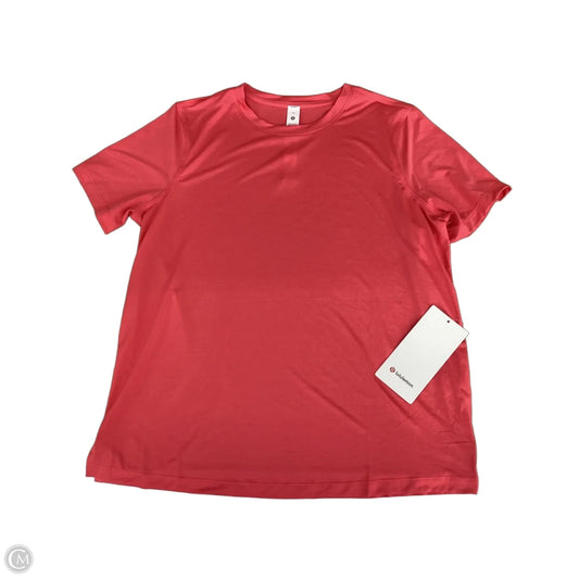 Athletic Top Short Sleeve By Lululemon In Coral, Size: 10