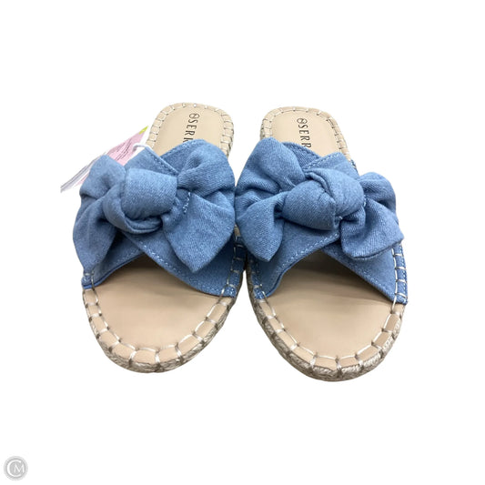 Sandals Flats By Serra In Blue Denim, Size: 7