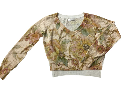 Blouse Ls By Anthropologie In Floral Print, Size:Xs